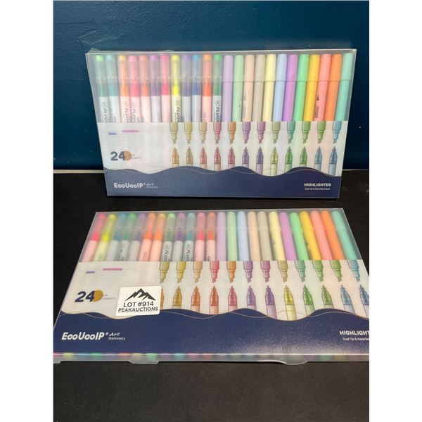 Lot of 2 Multi-Packs of Highlighters - 24 Colours per pack!