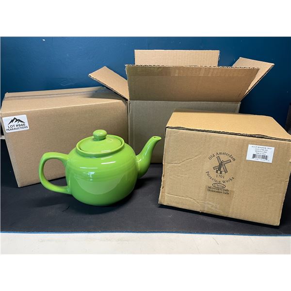 Lot of 2 Classic Limegreen 6 Cup Teapots