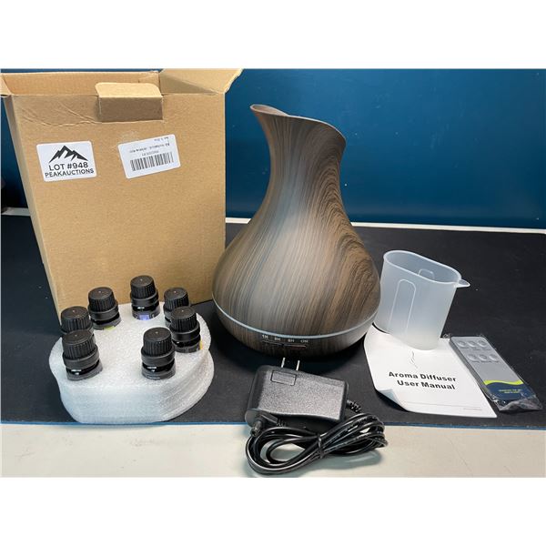 Lot of 1 Aroma Diffuser/Home Humidifier w/ 7 Assorted Essential Oils/Scents