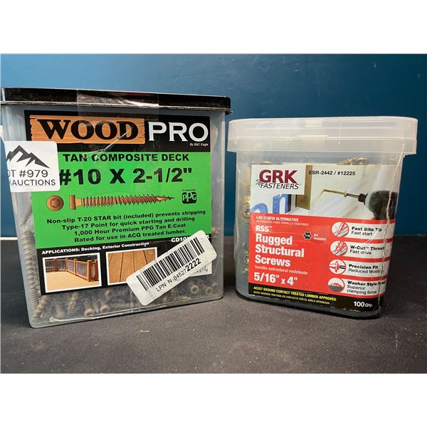 Lot of 2 Tubs of Deck/Structural Screws