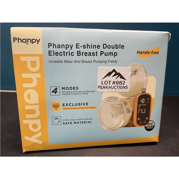 Lot of 1 Phanpy E-Shine Wearable Hands Free Double Electric Breast Pump