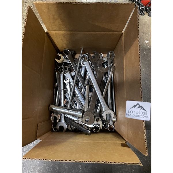Lot of 1 Box of Assorted Wrenches - Used