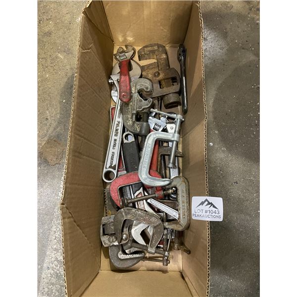 Lot of 1 Box of Assorted Clamps/Tools - Used