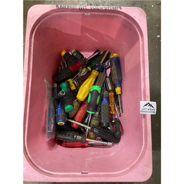 Lot of 1 Box of Assorted Screwdrivers - Used