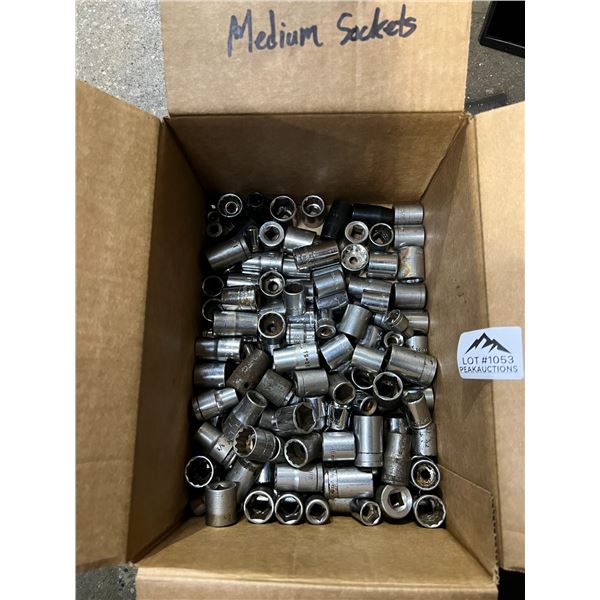 Lot of 1 Box of Assorted Medium Sockets - Used
