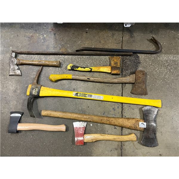Lot of 1 Box of Assorted Axes - Used