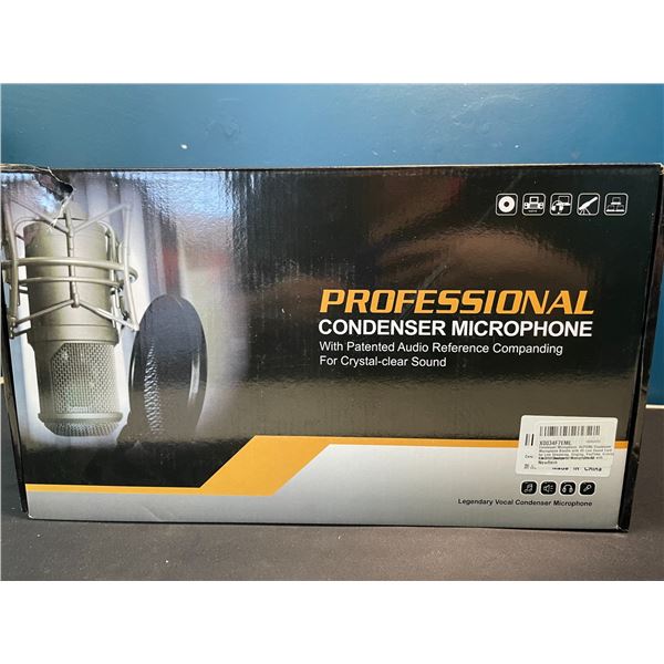 Lot of 1 Professional Condenser Microphone w/ Sound Card  - Great for Podcasting, Recording, etc.!
