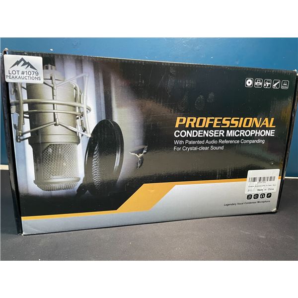 Lot of 1 Professional Condenser Microphone w/ Sound Card  - Great for Podcasting, Recording, etc.!