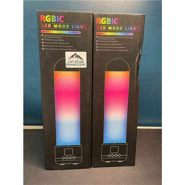 Lot of 2 RGBIC LED Mood Lights w/ App & Remote Control