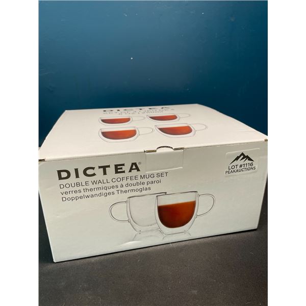 Lot of 1 Double Wall Coffee Mug Set - Set of 4