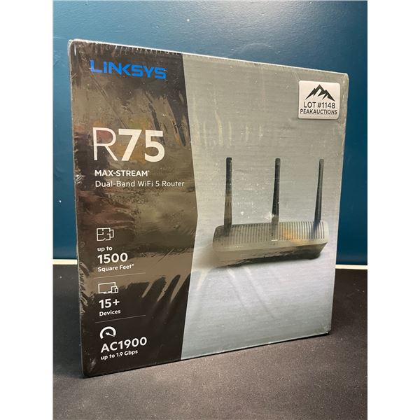 Lot of 1 Linksys R75 MAX-STREAM Dual-Band Wifi 5 Router - BRAND NEW SEALED!!
