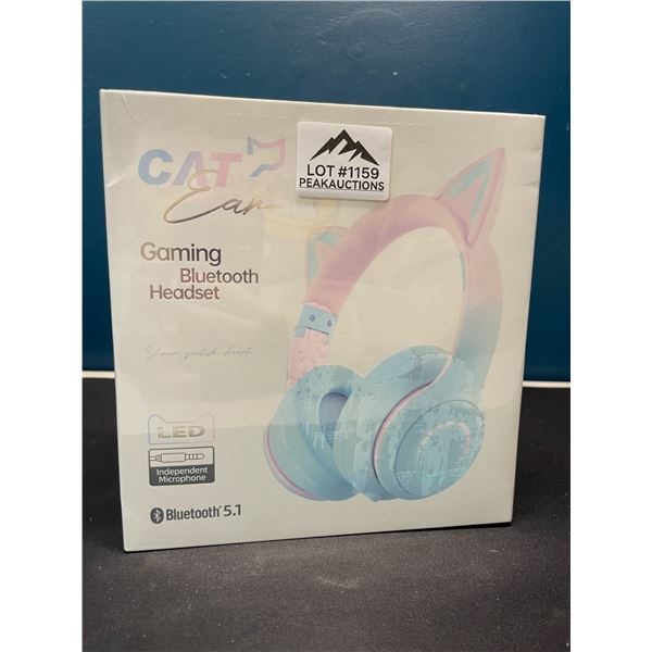 Lot of 1 Cat Ears Gaming Bluetooth Headset - Cotton Candy Pink/Blue