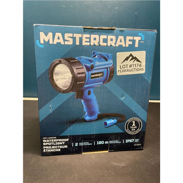 Lot of 1 Mastercraft 120 Lumens LED Waterproof Spotlight - Brand New in Box!