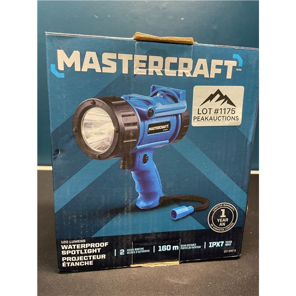 Lot of 1 Mastercraft 120 Lumens LED Waterproof Spotlight - Brand New in Box!