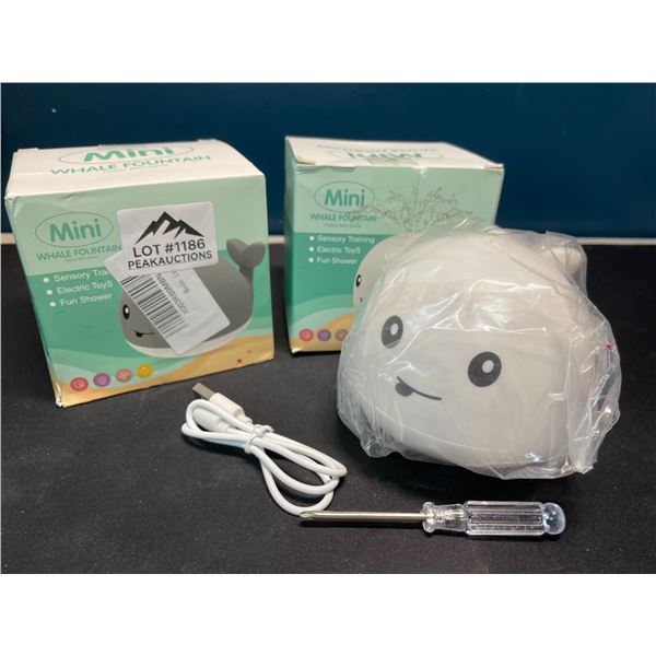 Lot of 2 Whale Fountain Sensory Toys