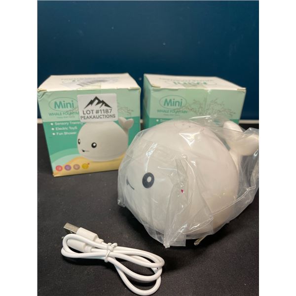 Lot of 2 Whale Fountain Sensory Toys