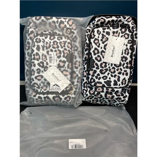 Lot of 2 Leopard Print Travel Bags