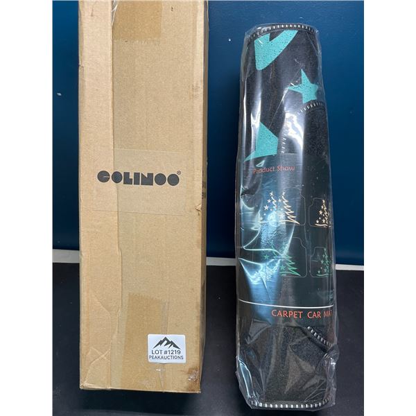 Lot of Colinoo 4-Piece Universal Car Floor Mat Set - Green Christmas Design