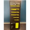 Image 2 : Lot of 1 Wellstar Grampus Series Kitchen Knives Block Set - Green - Non-Stick - BRAND NEW!!!