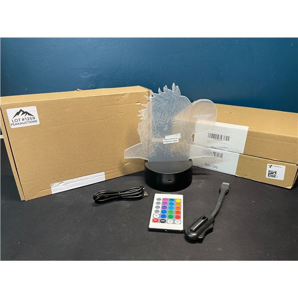 Lot of 3 OnePiece 3D Acrylic Night Lamps w/ Remote Control