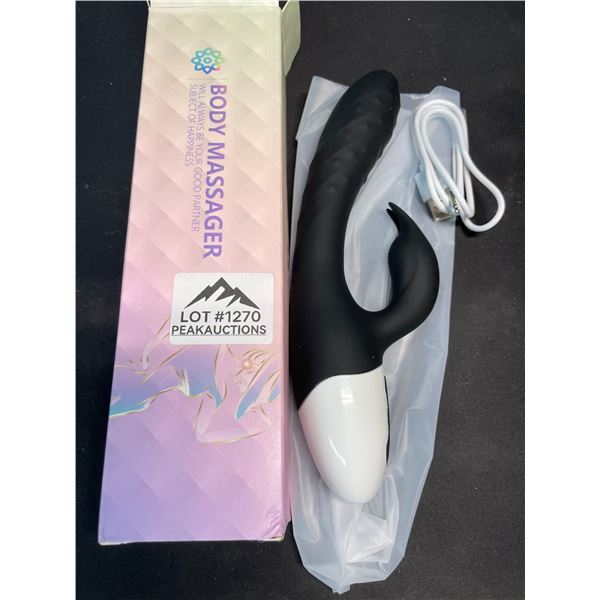 Lot of 1 Silicone Rabbit Style Vibrating Sex Toy - Black