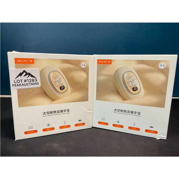 Lot of 2 Rechargeable Hand Warmers/Portable Power Banks - 9000mAh High Capacity!