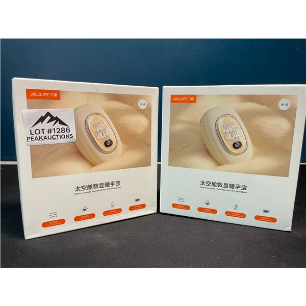 Lot of 2 Rechargeable Hand Warmers/Portable Power Banks - 9000mAh High Capacity!