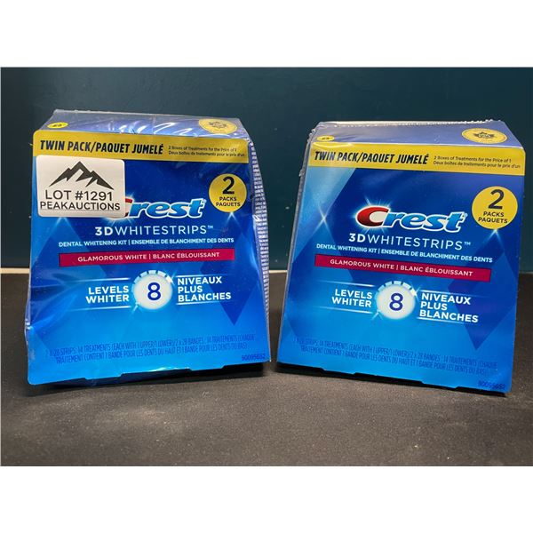 Lot of 2 Boxes of Crest 3D Whitestrips Teeth Whitening Kits - TwinPacks (2x28 strips per box)