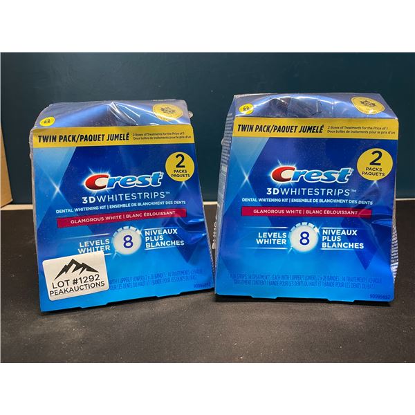Lot of 2 Boxes of Crest 3D Whitestrips Teeth Whitening Kits - TwinPacks (2x28 strips per box)