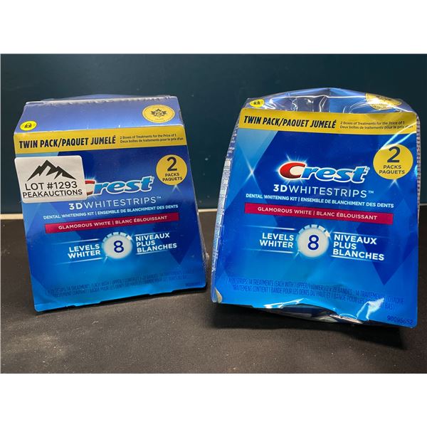 Lot of 2 Boxes of Crest 3D Whitestrips Teeth Whitening Kits - TwinPacks (2x28 strips per box)