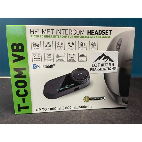 Lot of 1 Freedconn T-Com VB Motorcycle Helmet Intercom Bluetooth Headset