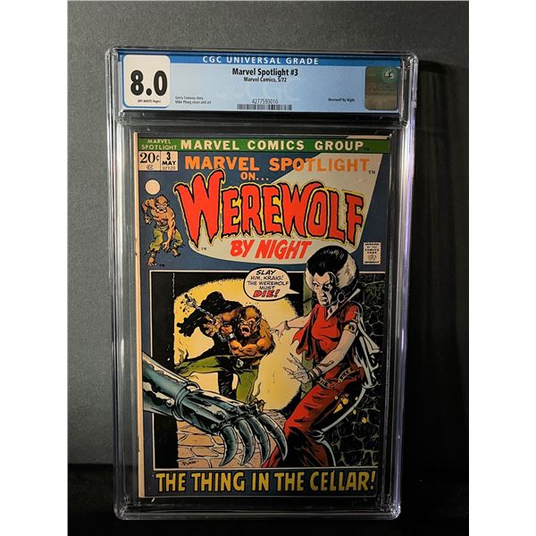 Marvel Spotlight 3 CGC 8.0 2nd app Werewolf