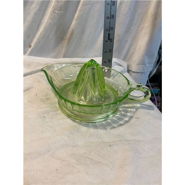 Large Vaseline Uranium Glass Juicer/Reamer