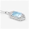 Image 2 : Aquamarine & Diamond Hexagonal Pendant, 8.05 Carat