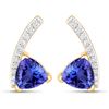 Image 2 : Tanzanite and Diamond Geometric Earrings