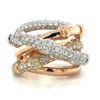 Image 2 : Diamond Crossover Ring, Rose and White Gold