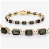 Image 1 : Green Verdelite Tourmaline & Diamond Line Bracelet