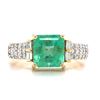 Image 2 : Colombian Emerald Ring with Diamond Shoulders