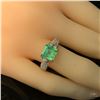 Image 8 : Colombian Emerald Ring with Diamond Shoulders