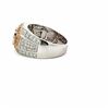 Image 2 : Diamond White and Rose Gold Ring, Unisex