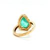 Image 3 : Raw Polished Colombian Emerald and Diamond Ring