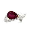 Image 1 : GIA Unheated Ruby & Intricate Design Diamond Ring