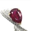 Image 3 : GIA Unheated Ruby & Intricate Design Diamond Ring