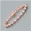 Image 2 : Pear-Cut Morganite and Diamond Eternity Bracelet