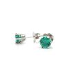 Image 2 : Shining Green Emerald Solitaire Stud Earrings