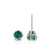 Image 3 : Shining Green Emerald Solitaire Stud Earrings