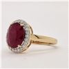 Image 2 : Ruby and Diamond Halo Classic Right-Hand Ring