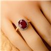 Image 8 : Ruby and Diamond Halo Classic Right-Hand Ring