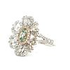 Image 2 : GIA RARE Fancy Color Chameleon Diamond Flower Ring