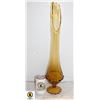 Image 1 : VINTAGE TALL YELLOW GLASS VASE